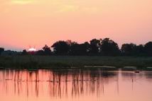 Sunset at Shinde - with a hippo watching us on the right