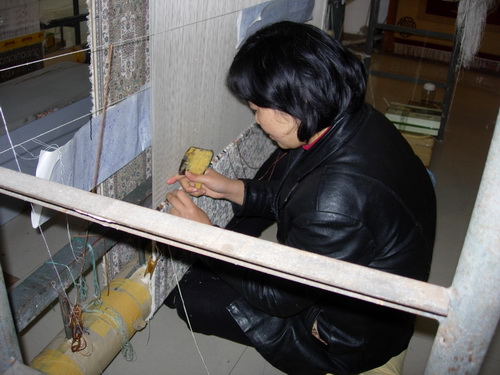 Silk Carpet weaving  China 2010